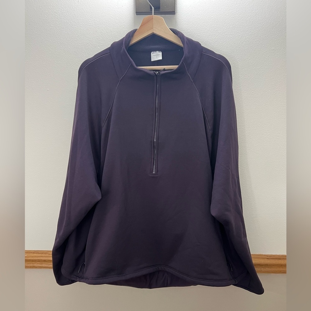 Athleta Half-Zip Pullover Hoodie in Deep Plum